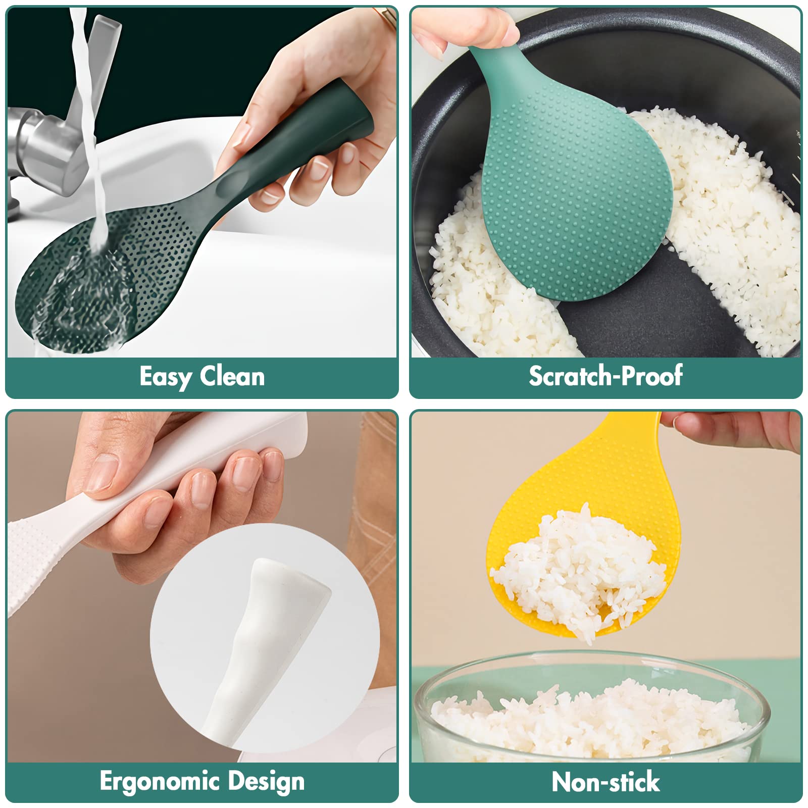 FireKylin espátula para arroz resistente al calor hasta 250°C.