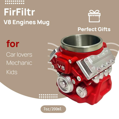 FirFiltr V8 muestra pistones detallados, regalo perfecto para mecánicos