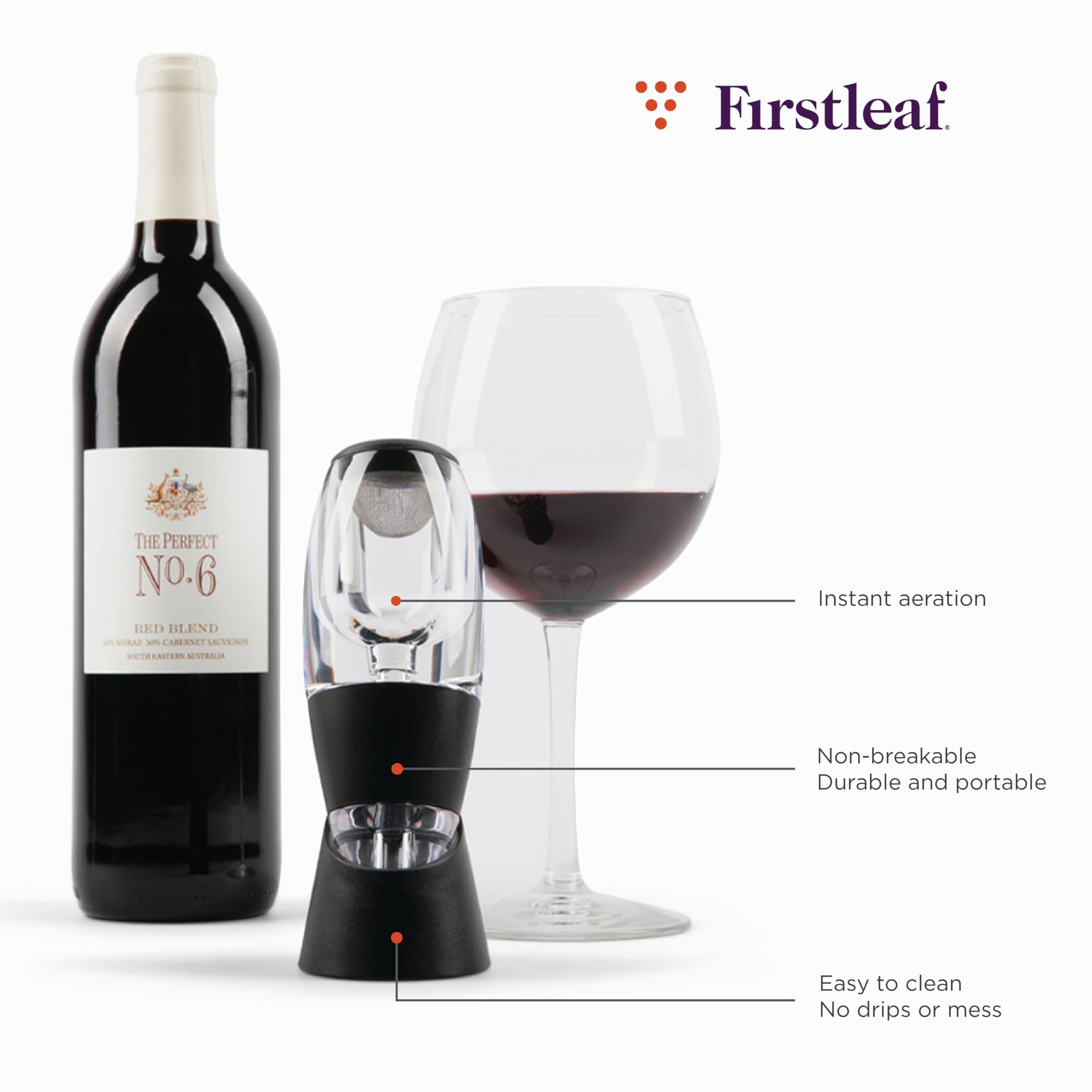 Firstleaf aerador vino compatibilidad universal facilita servicio en cualquier botella