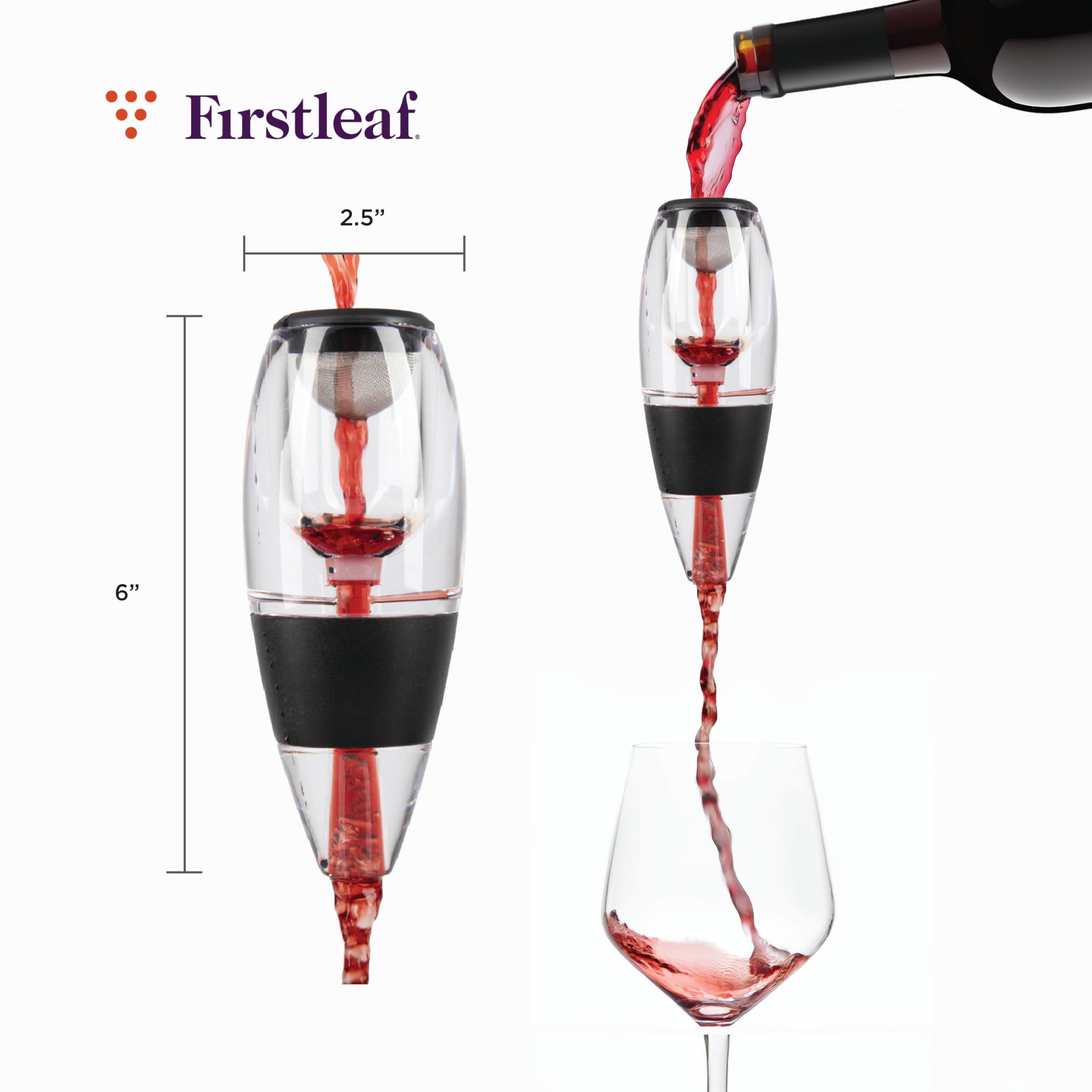 Firstleaf aerador vino evita goteo para un servicio limpio
