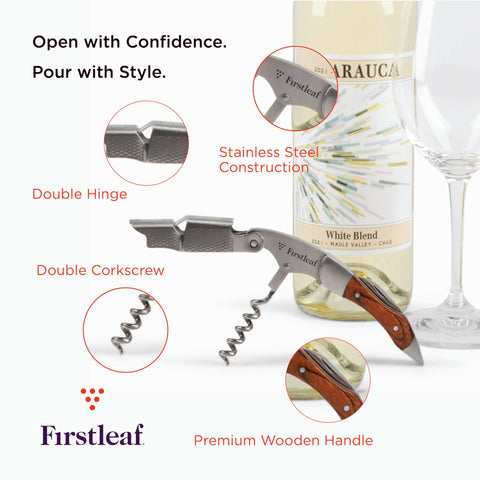 Firstleaf cortador de foil integrado: corta envoltura sin esfuerzo durante el servicio.