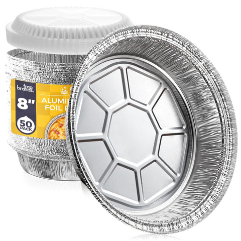 Fit Meal Prep bandeja de aluminio 8 pulgadas con tapa domo conserva frescura.