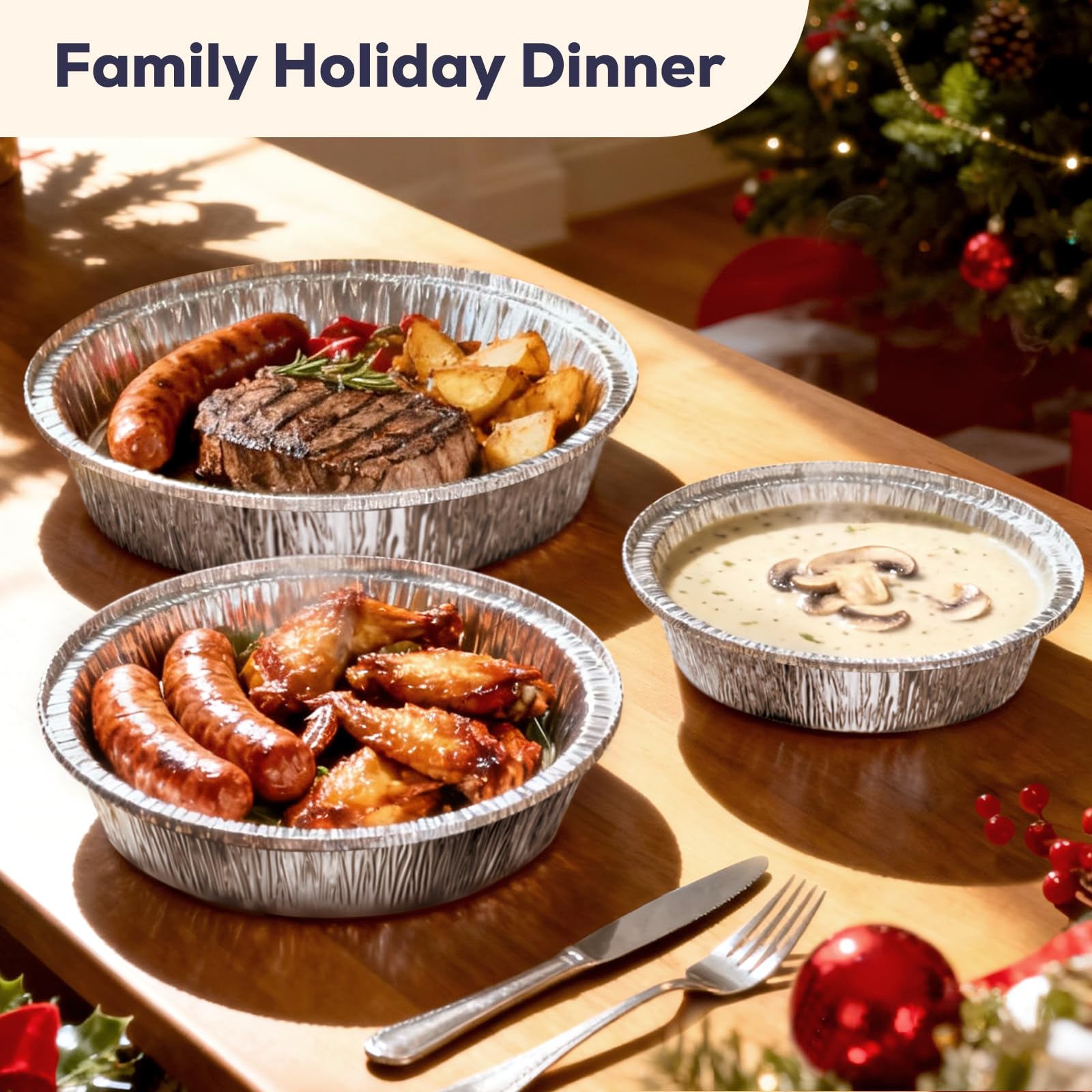 Fit Meal Prep bandeja aluminio 8 pulgadas, tapa domo para sellar y congelar.