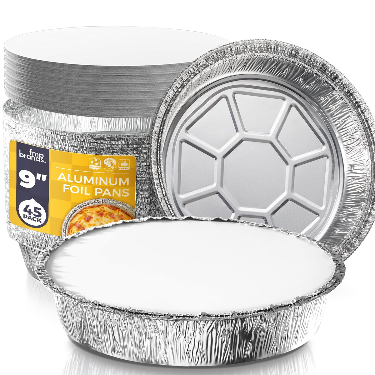 Bandeja de aluminio Fit Meal Prep 9 pulgadas con tapa para hornear y conservar frescor.