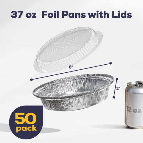 Fit Meal Prep bandejas de aluminio 8 pulgadas, apilables y fáciles de almacenar.