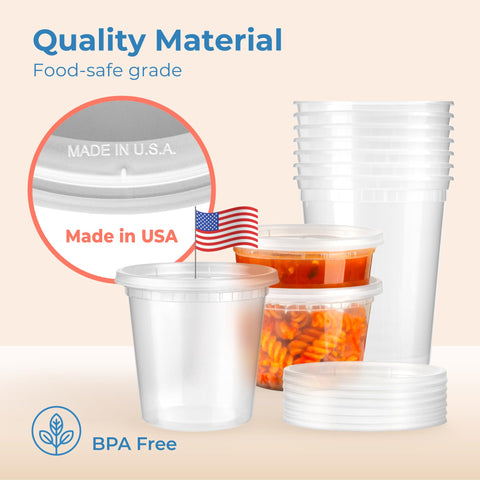 Fit Meal Prep contenedores de 16 oz para porciones fáciles de transportar.