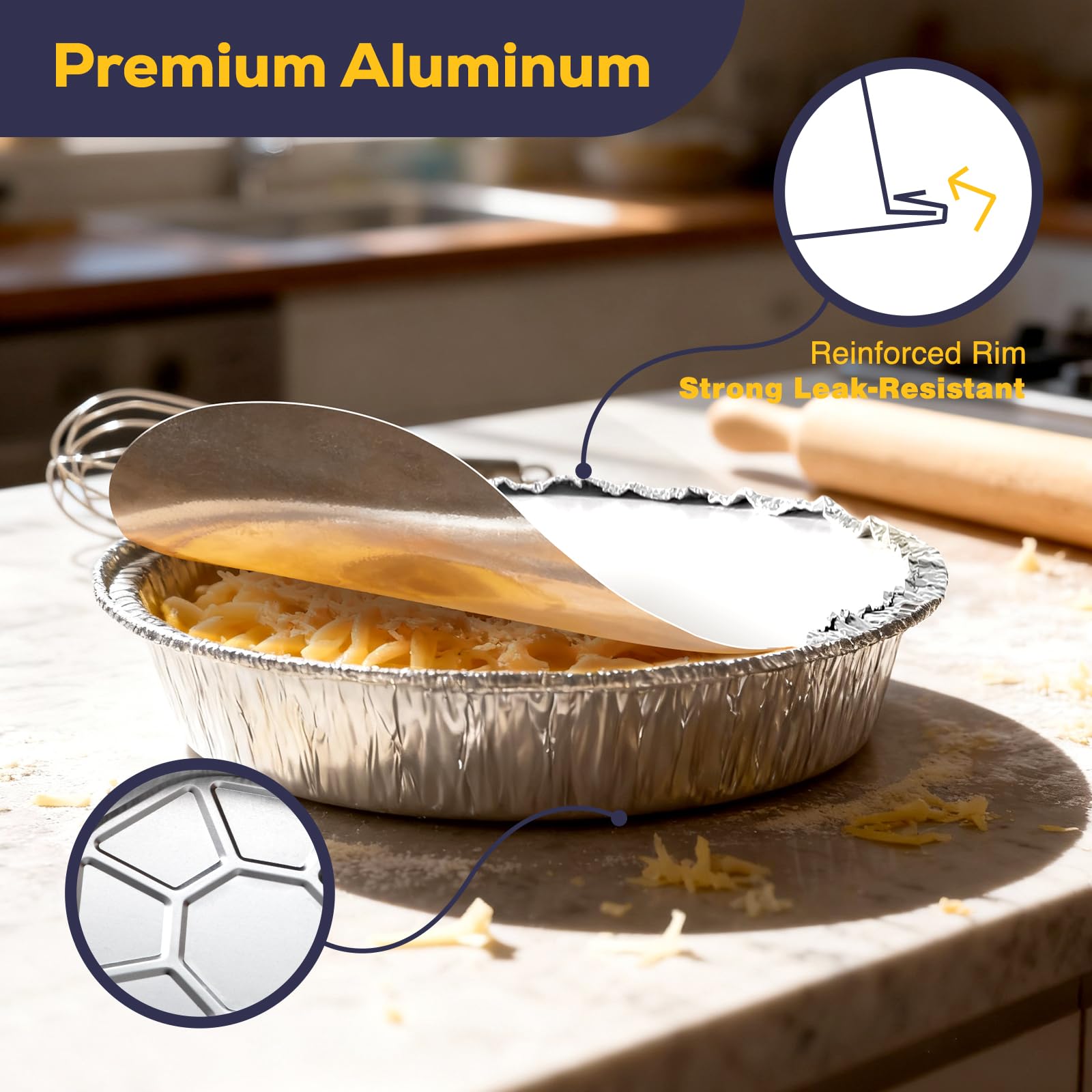 Fit Meal Prep: tapa ajustada de cartón para bandejas de aluminio 8 pulgadas.