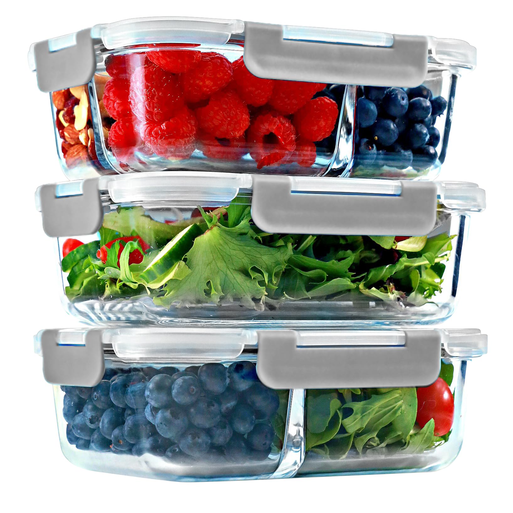 Contenedor FIT Strong & Healthy de 1 compartimento para porciones controladas en el trabajo.
