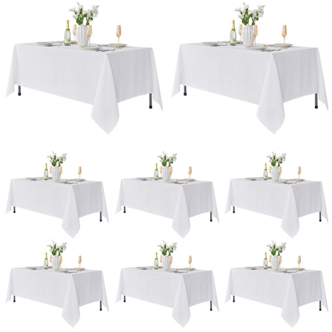 Mantel rectangular blanco de Fitable, conjunto de 8 piezas para banquetes.