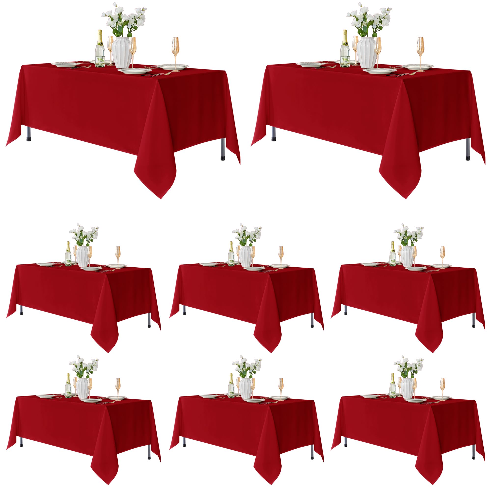 Manteles rectangulares Fitable 8-pack con acabado suave y duradero para eventos
