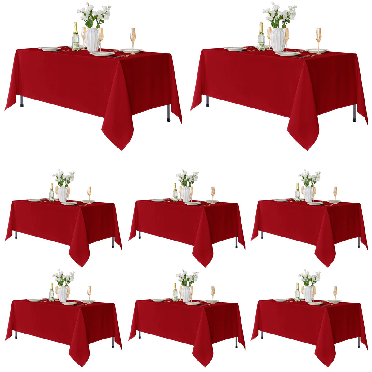Manteles rectangulares Fitable 8-pack con acabado suave y duradero para eventos