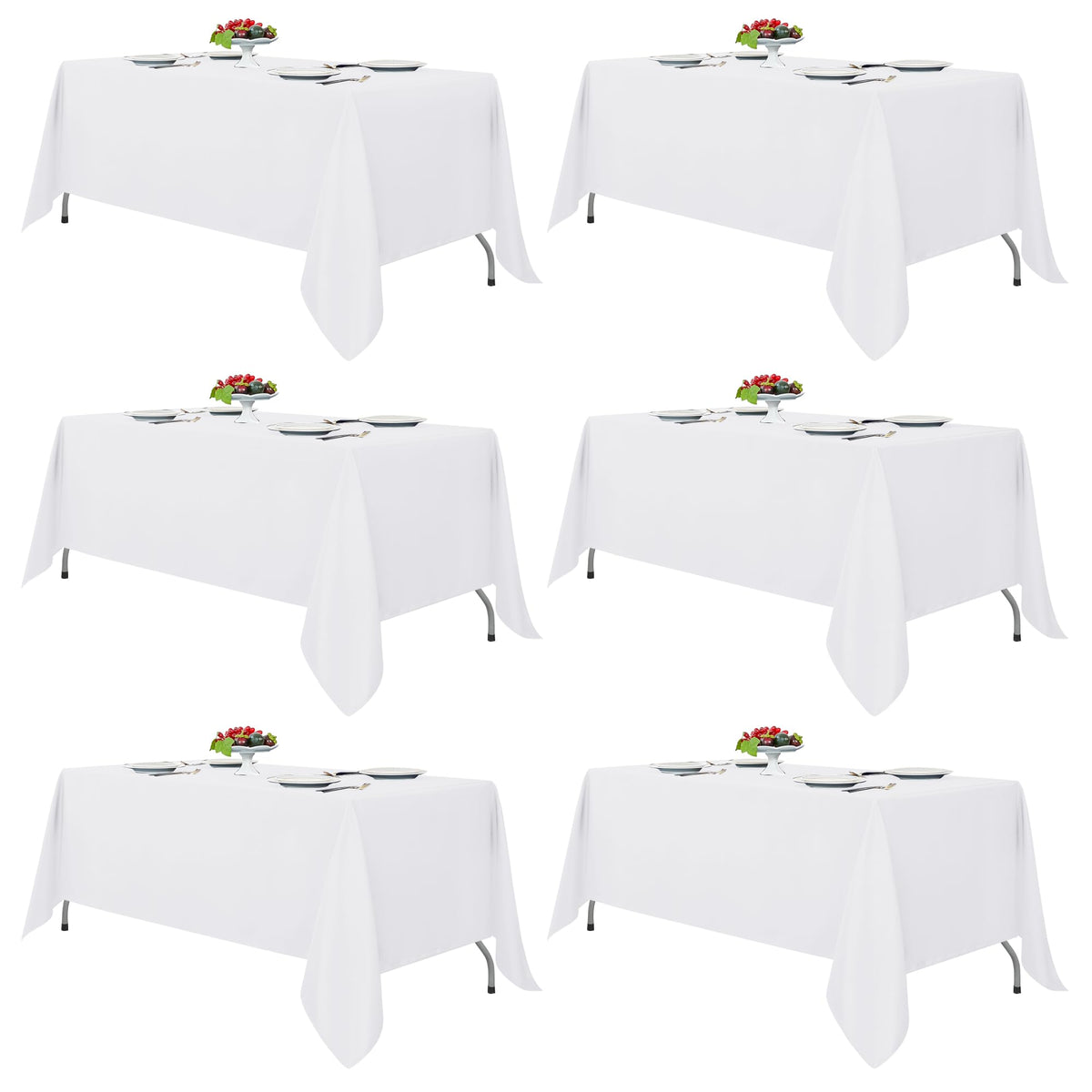 Mantel blanco Fitable rectangular 70x108 pulgadas para mesas grandes.