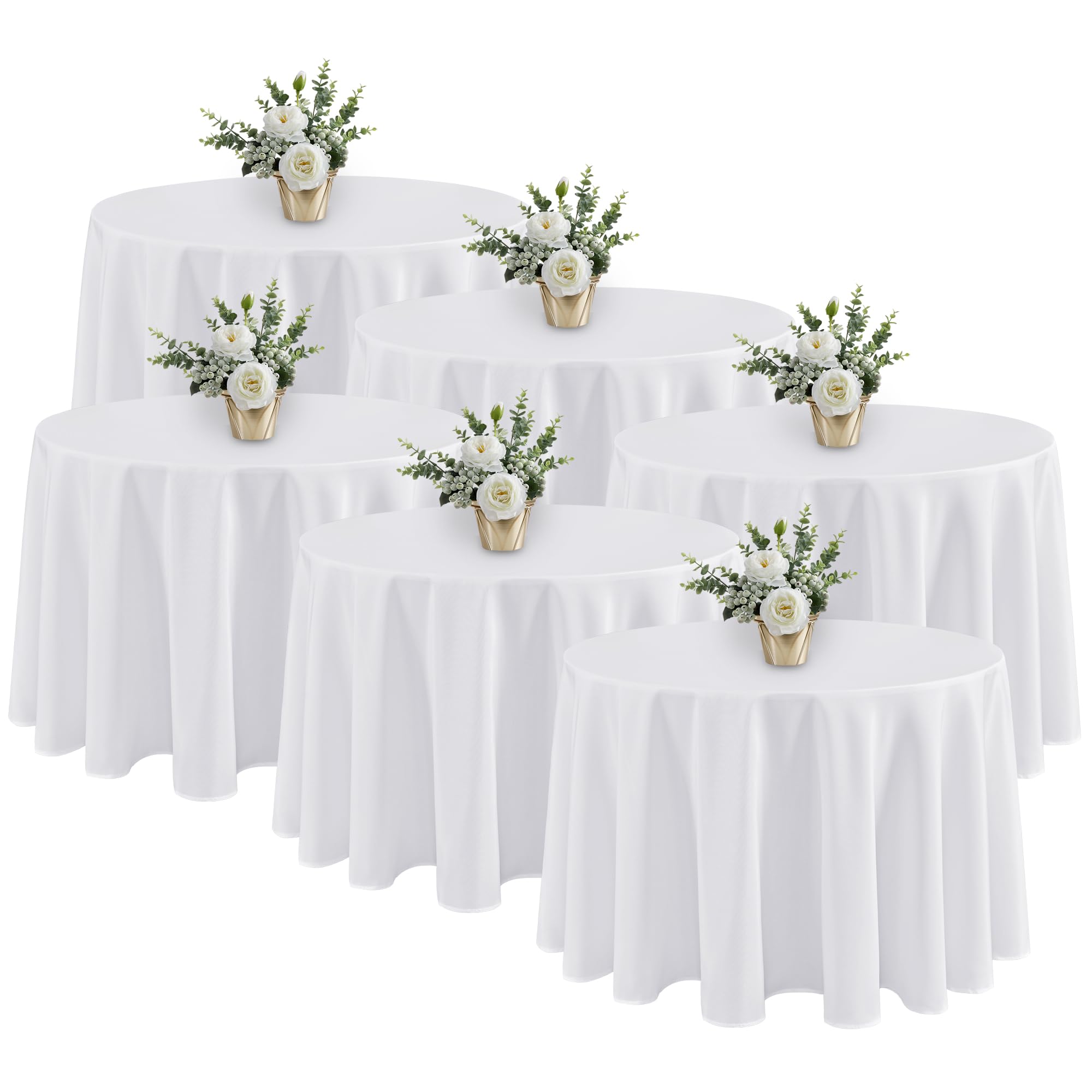 Mantel blanco redondo de Fitable de 120 pulgadas para bodas