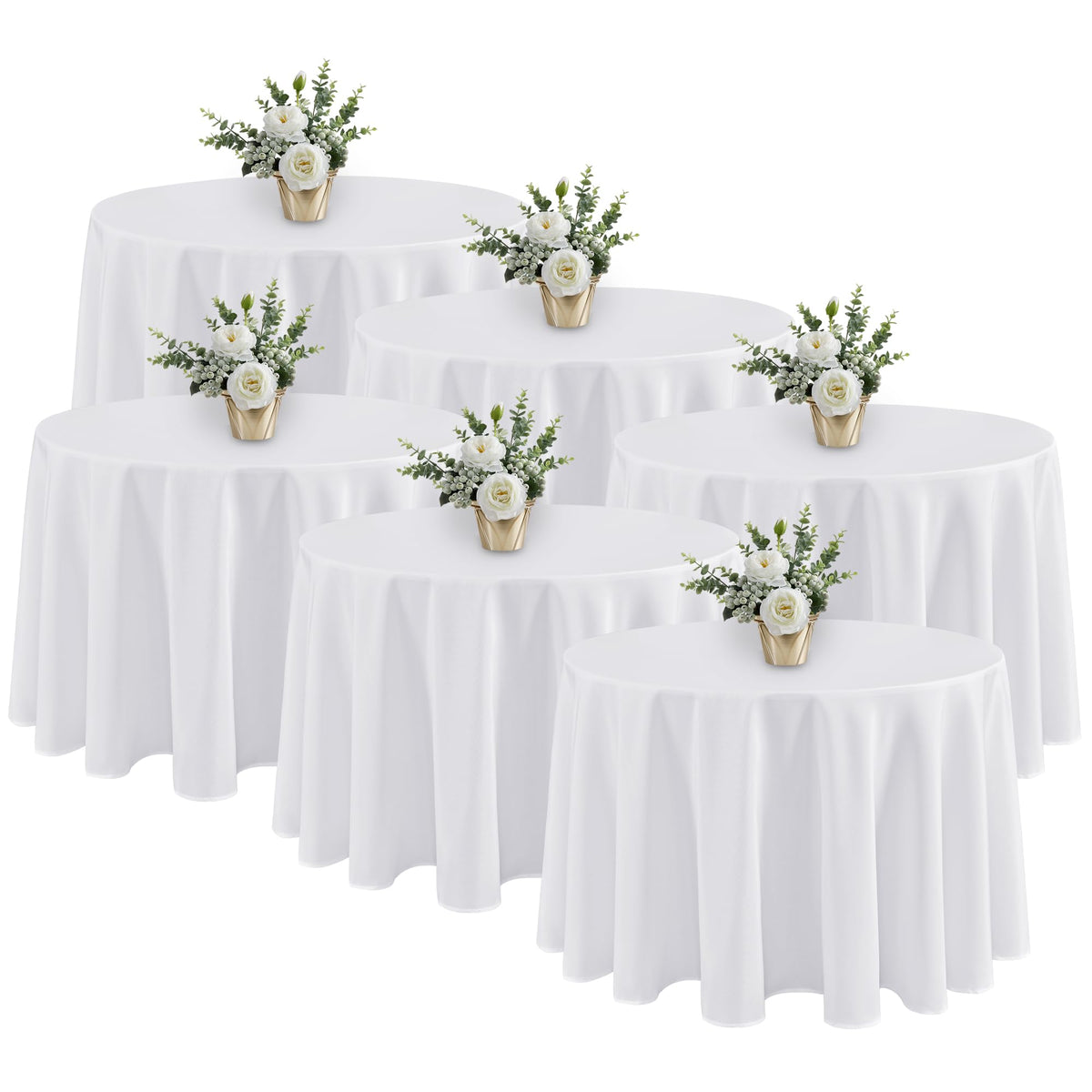 Mantel blanco redondo de Fitable de 120 pulgadas para bodas