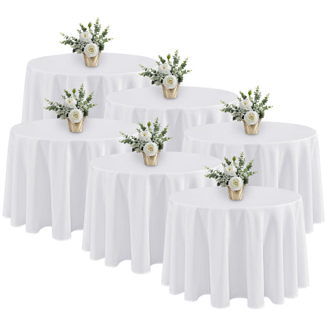 Mantel blanco redondo de Fitable de 120 pulgadas para bodas