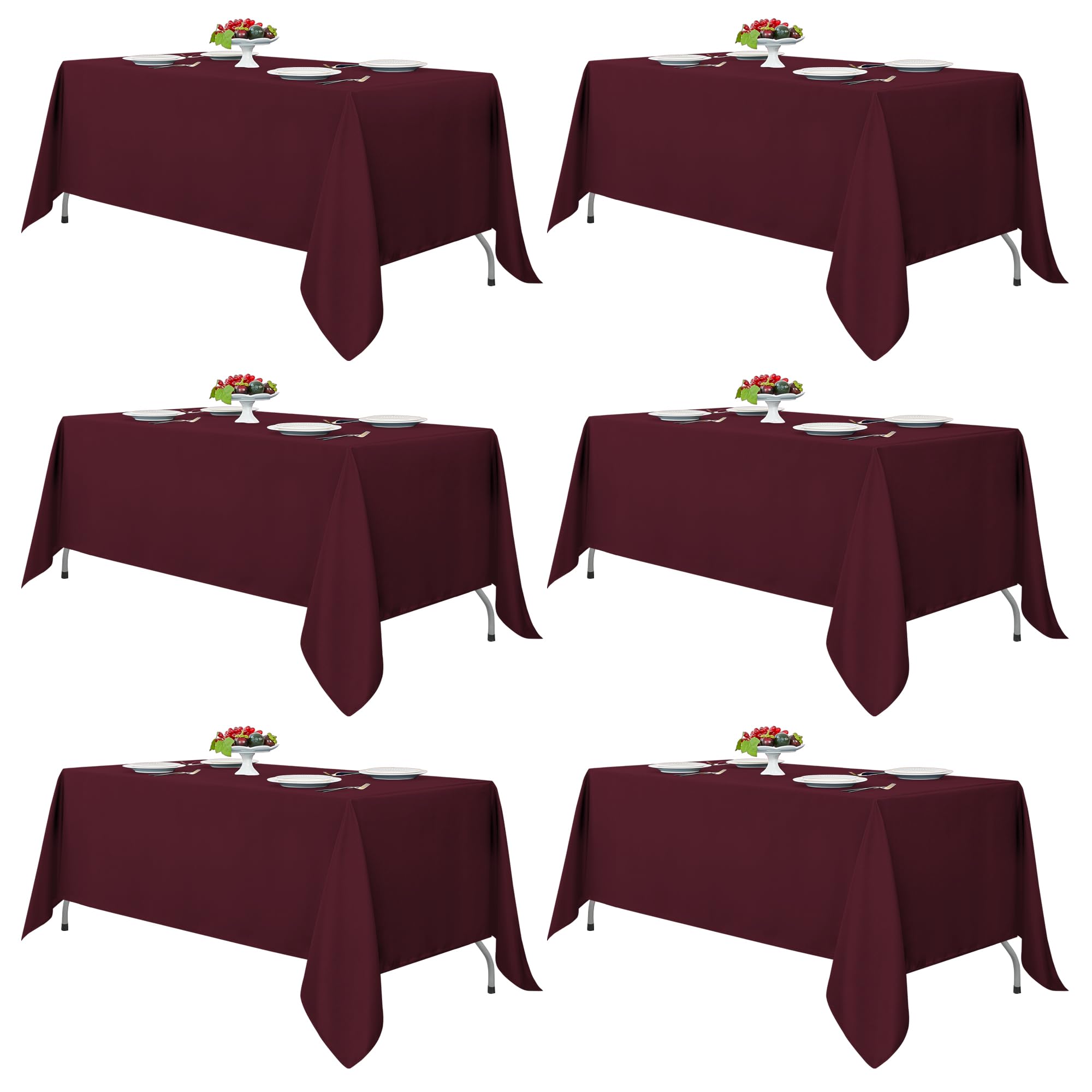 Mantel Fitable Burdeos para boda, escena elegante y fácil de limpiar.