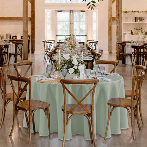 Mantel Fitable elegante verde salvia para eventos 120 pulgadas