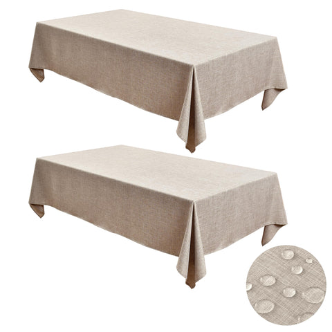 Mantel Fitable de lino falso rectangular para mesa, elegante y práctico