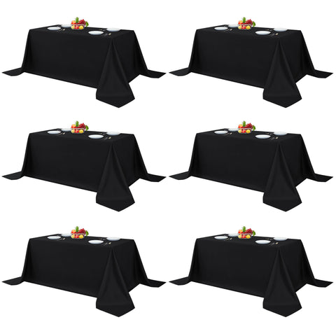 Mantel Fitable negro para mesa rectangular 90x132, ideal para bodas y banquetes.