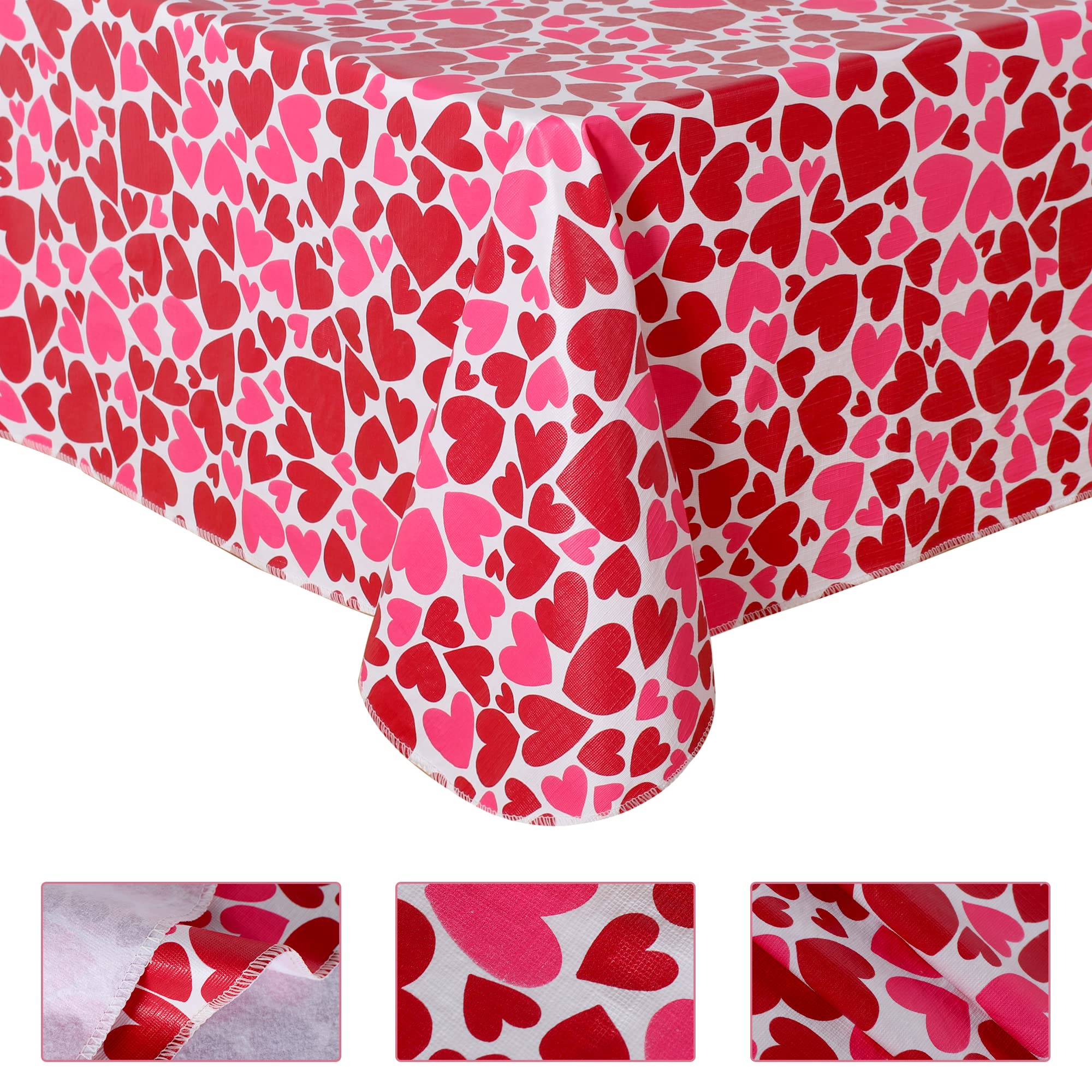 Patrón de corazones rosas en mantel Fitable para decorar.