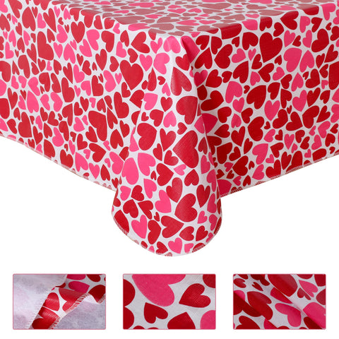 Patrón de corazones rosas en mantel Fitable para decorar.