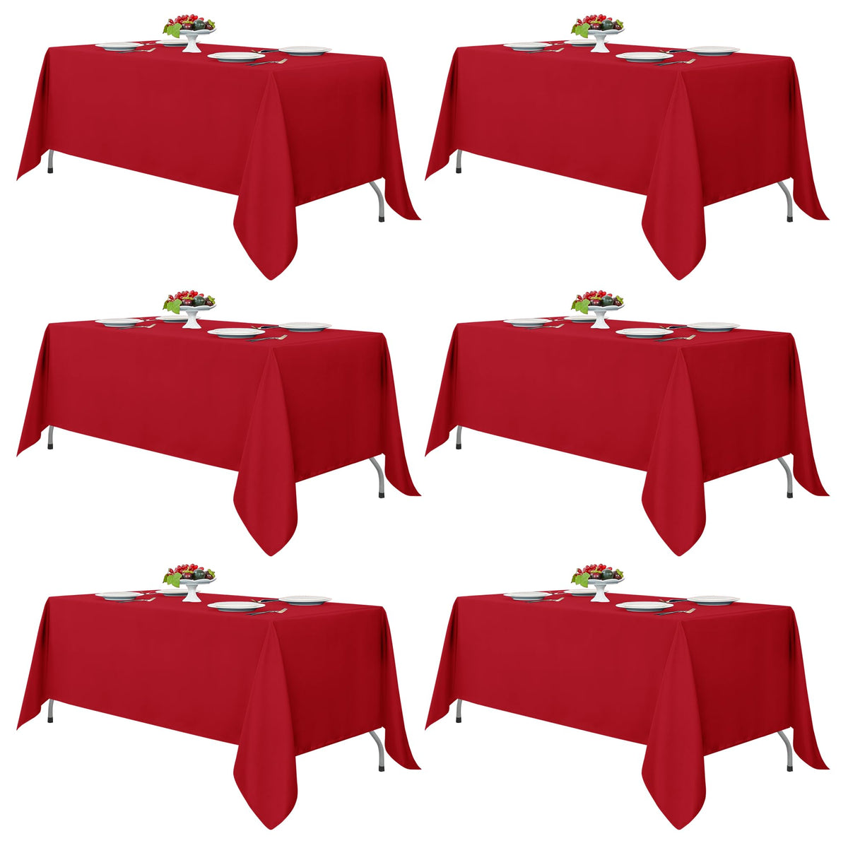 Mantel rectangular rojo de Fitable, ideal para cenas elegantes