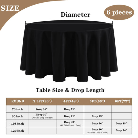 Mantel lavable de Fitable, 120 pulgadas, ideal para fiestas.