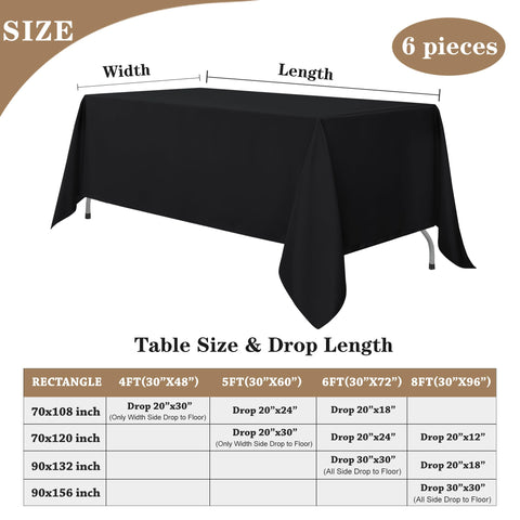 Mantel Fitable negro resistente a manchas, ideal para eventos con bebidas.