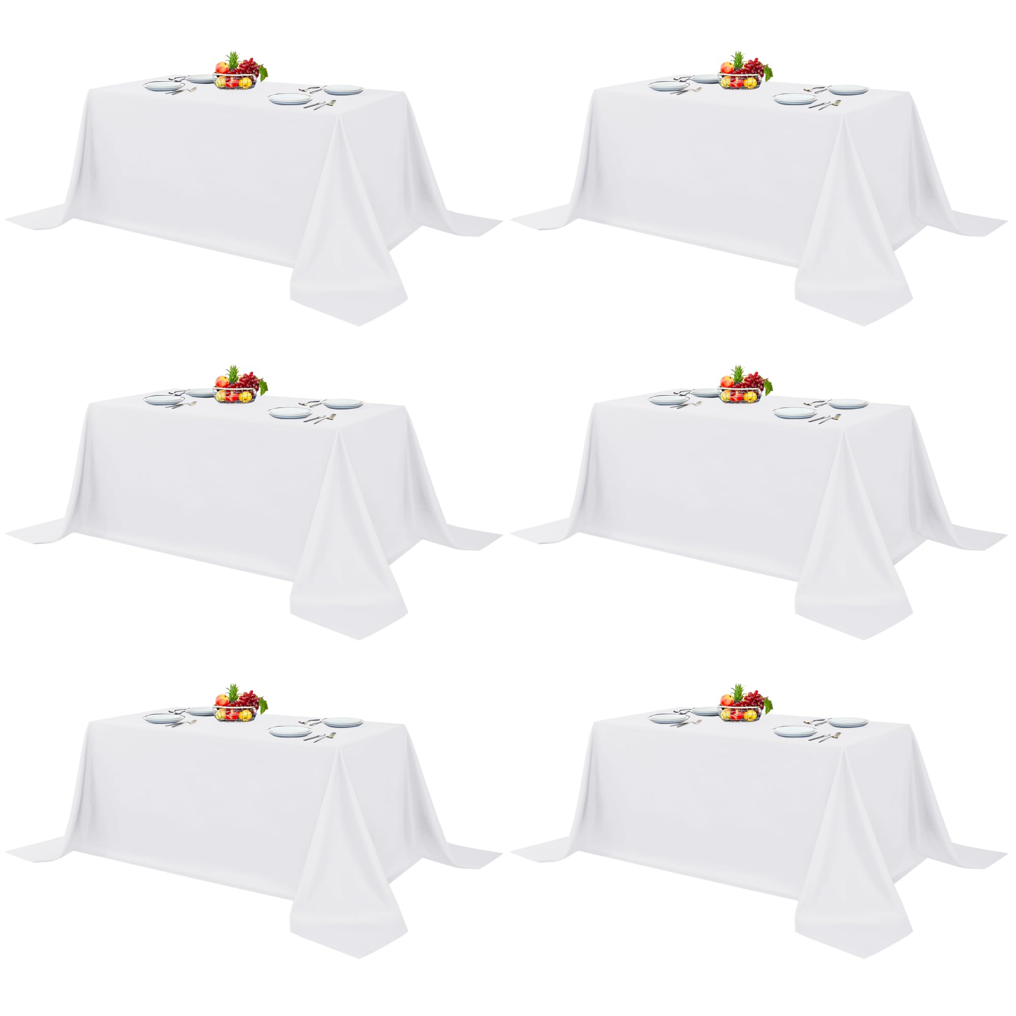 Manteles Fitable rectangulares, paquete de 6, ideales para mesas grandes en eventos.