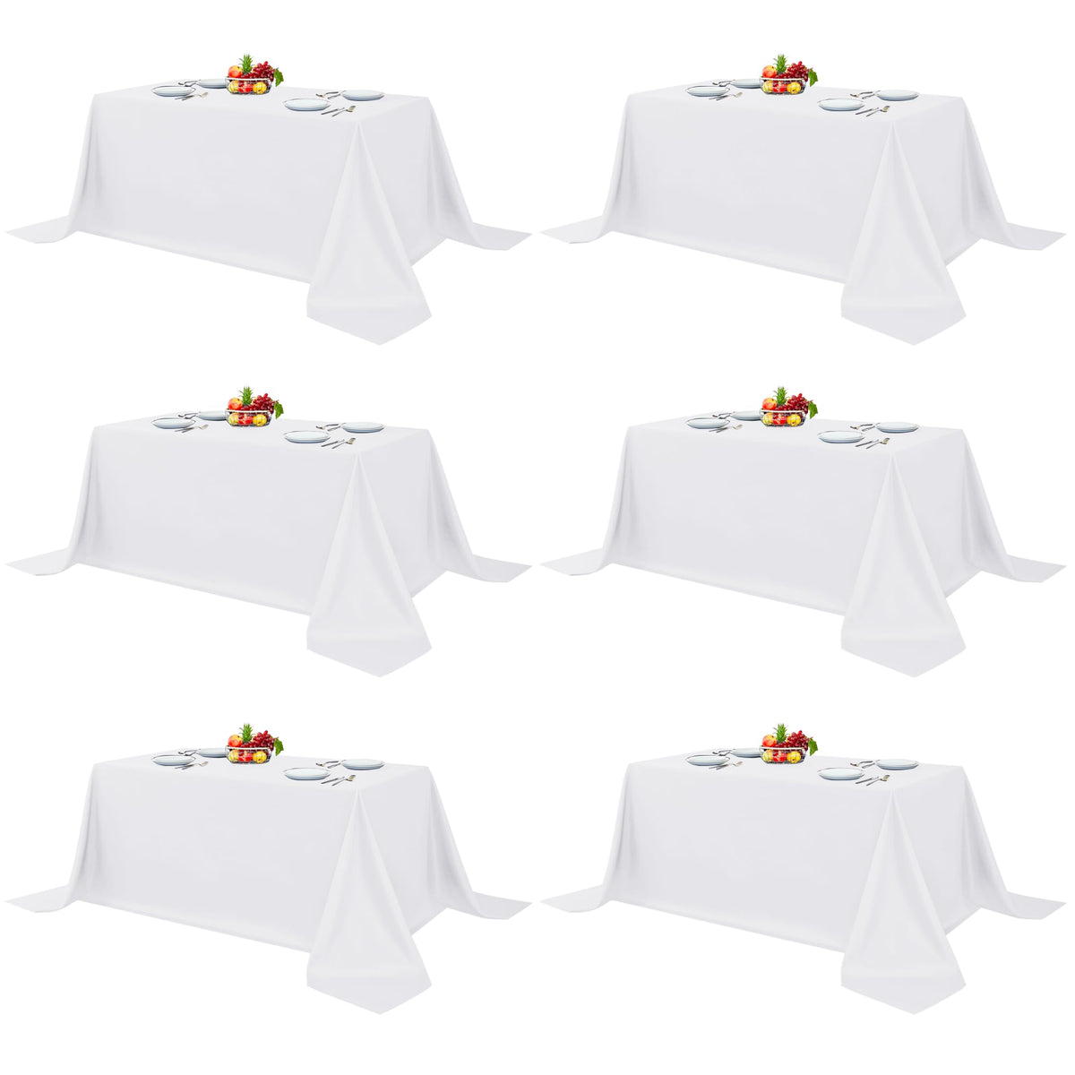 Manteles Fitable rectangulares, paquete de 6, ideales para mesas grandes en eventos.