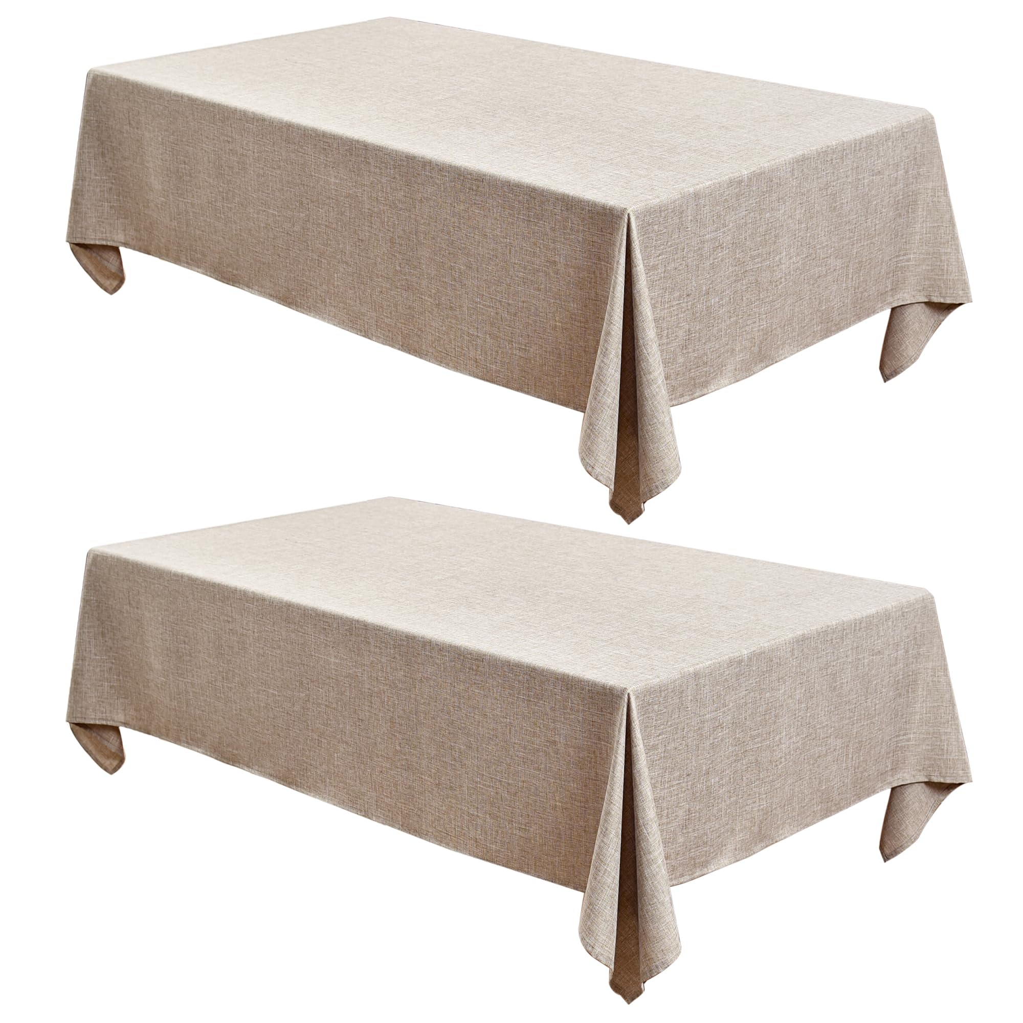 Manteles Fitable de lino falso rectangulares 60x144, paquete de 2, protegen la mesa y elevan la ambientación.