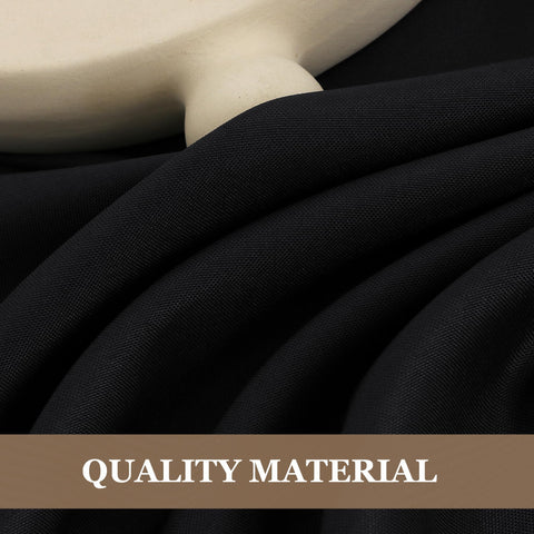 Mantel Fitable negro lavable a máquina, mantenimiento sencillo.