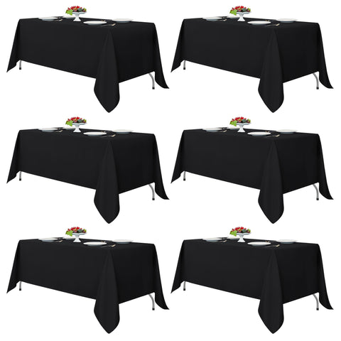 Mantel Fitable negro rectangular 70x120 para mesas grandes, ideal para banquetes.
