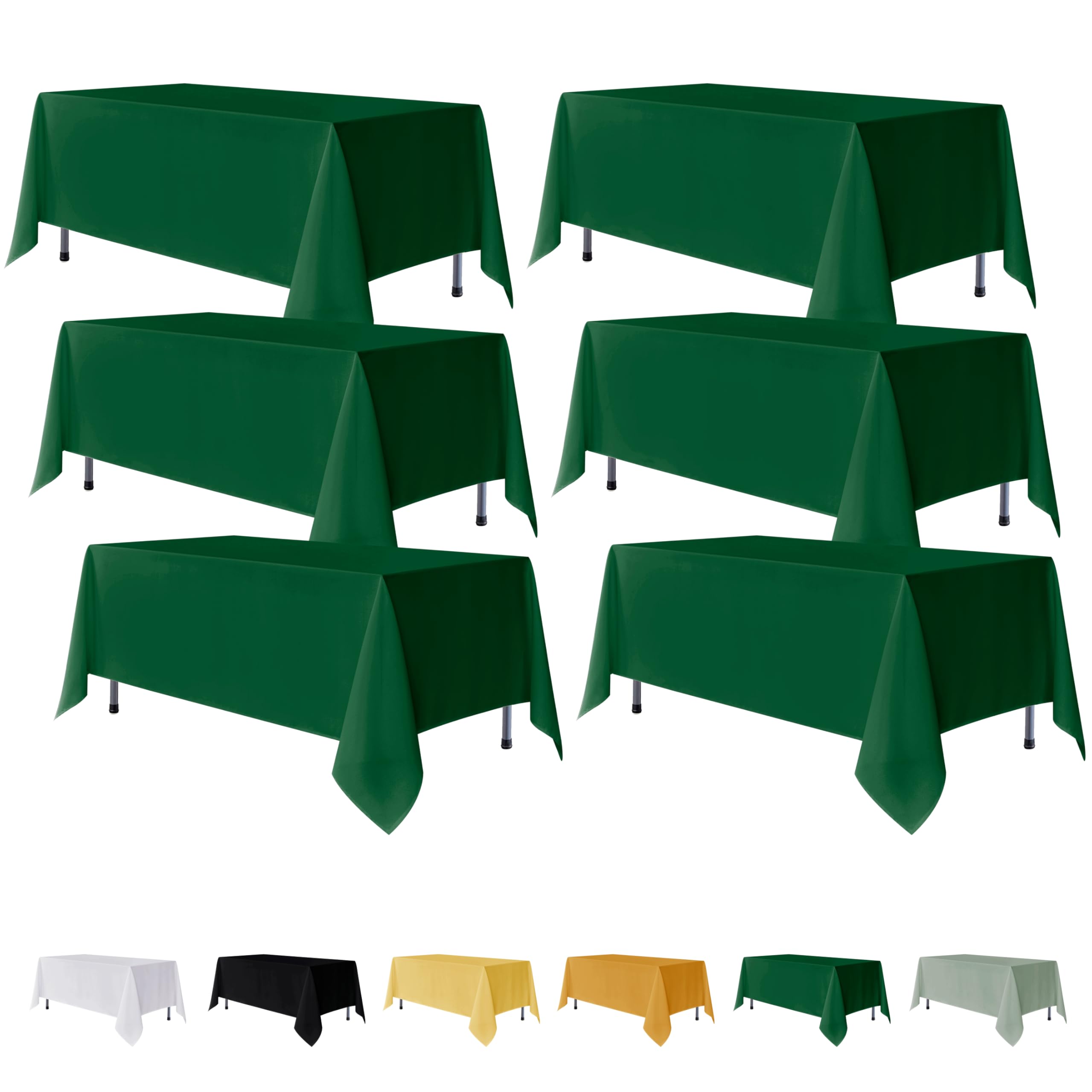 Mantel Fitable rectangular verde hunter listo para eventos.