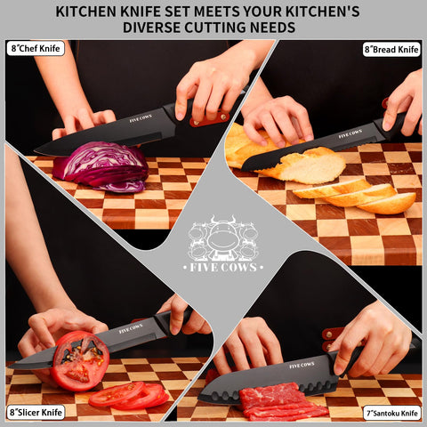 FIVE COWS: cuchillo filete 8 pulgadas para rebanar carnes con facilidad