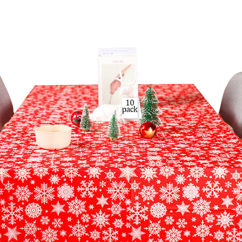 Mantel Fivebop plástico navidad copos de nieve rojos 54x108 para fiestas