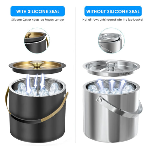 FiveHome cubeta incluye colador para separar hielo derretido.