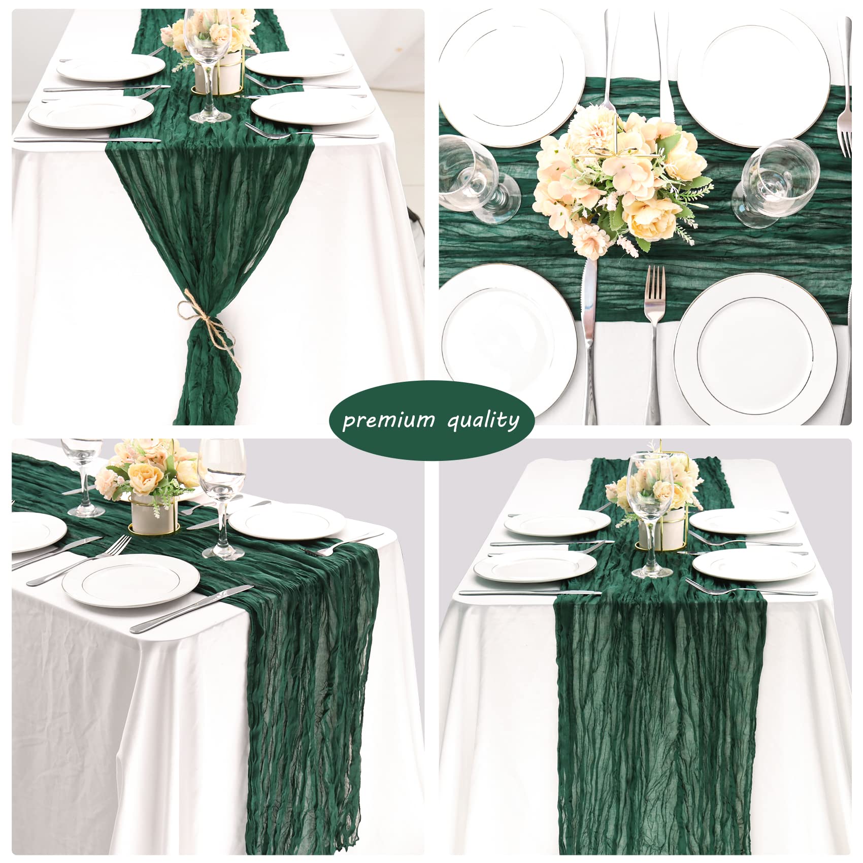 Usos de bodas bohemias con camino de gasa verde Fivenl