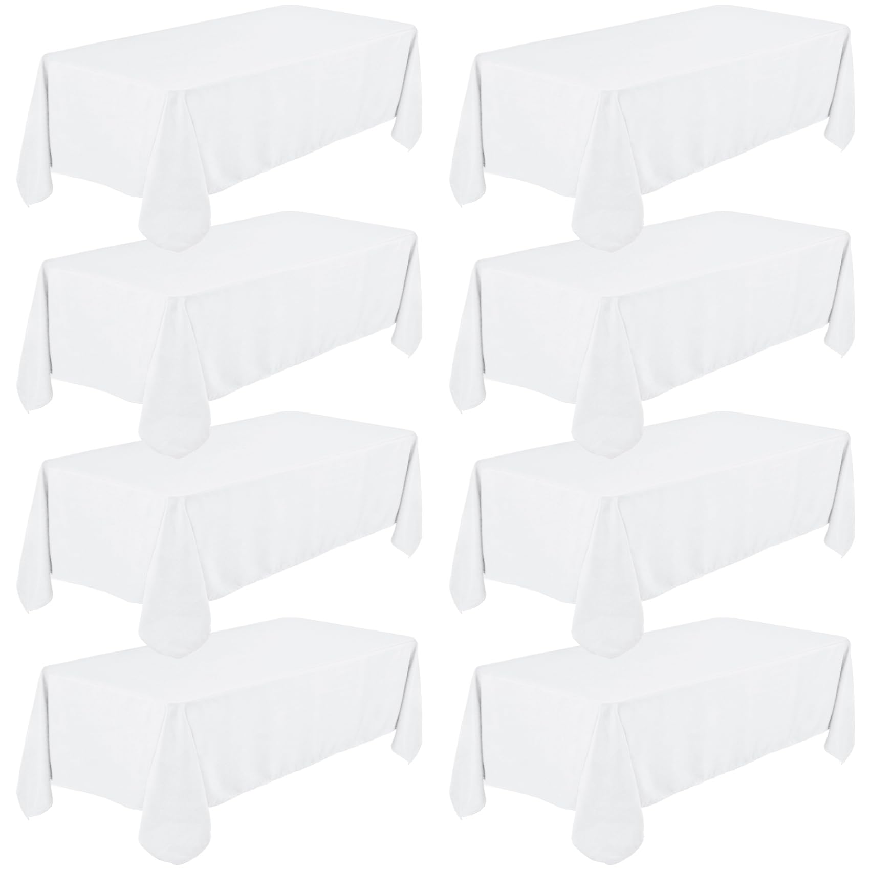 Mantel blanco rectangular de Fivenl, 60x102 pulgadas, ideal para bodas y banquetes.