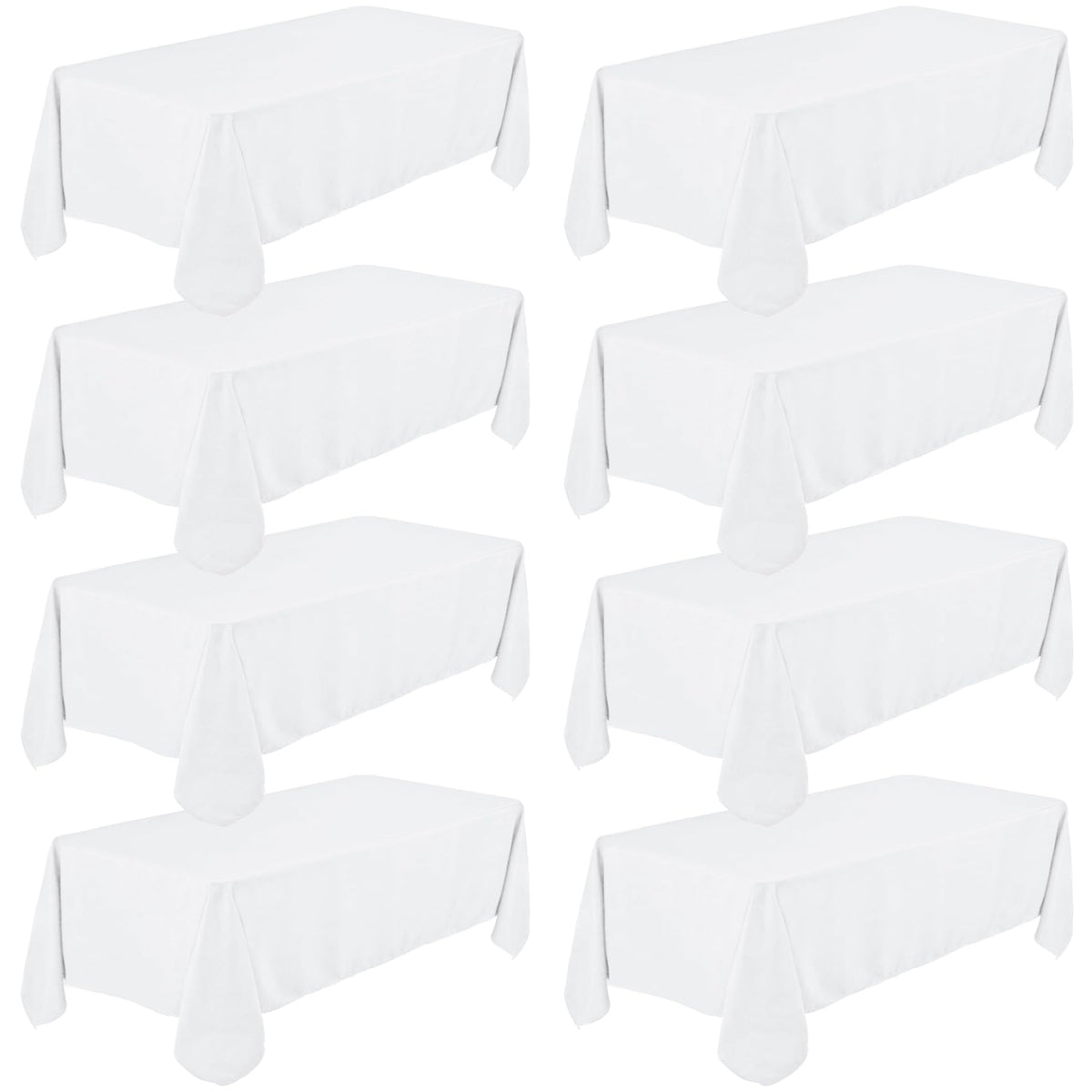 Mantel blanco rectangular de Fivenl, 60x102 pulgadas, ideal para bodas y banquetes.
