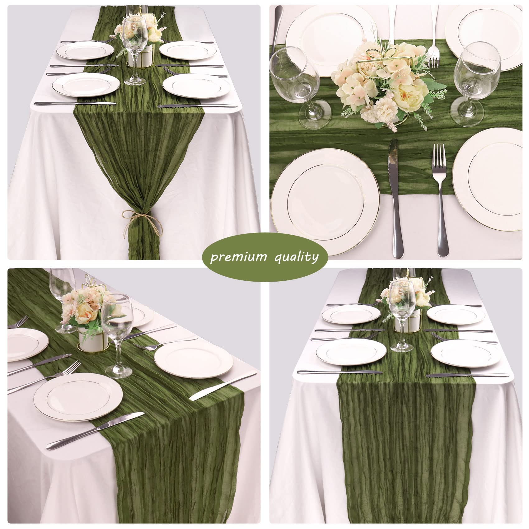 Mantel gasa verde Fivenl, uso versátil para sillas o manteles.