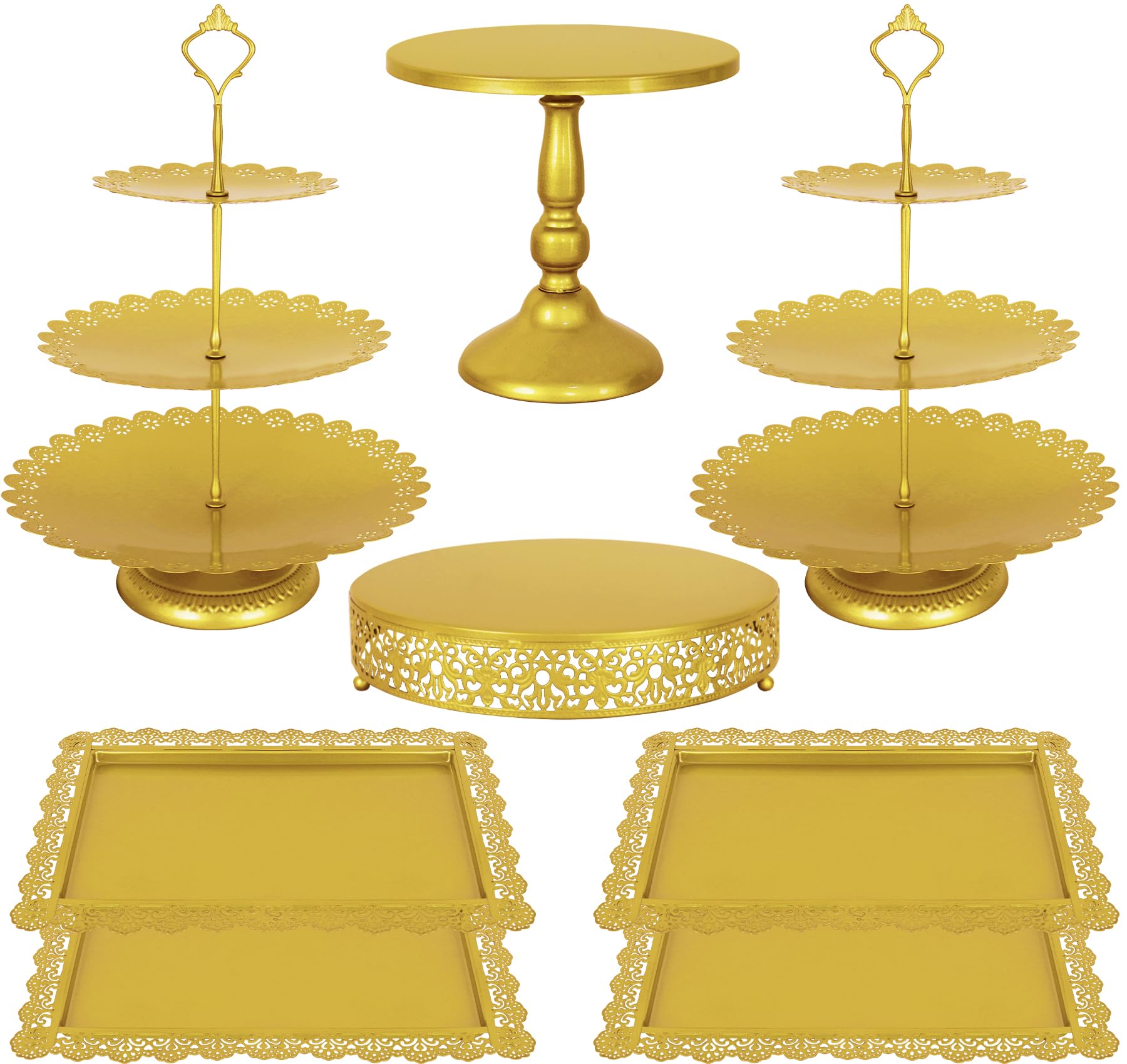 Fivenl porta cupcakes 3 niveles, exhibe pasteles con elegancia para eventos.