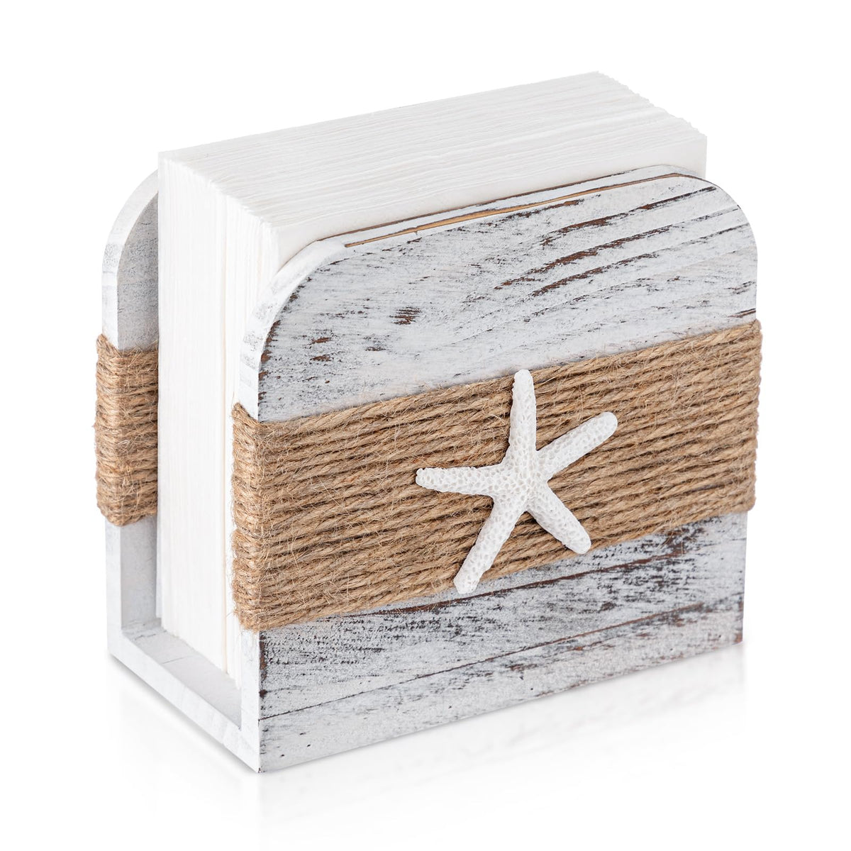 Fiwochic porta-servilletas de madera natural en mesa, estilo rústico y práctico para servicio diario.
