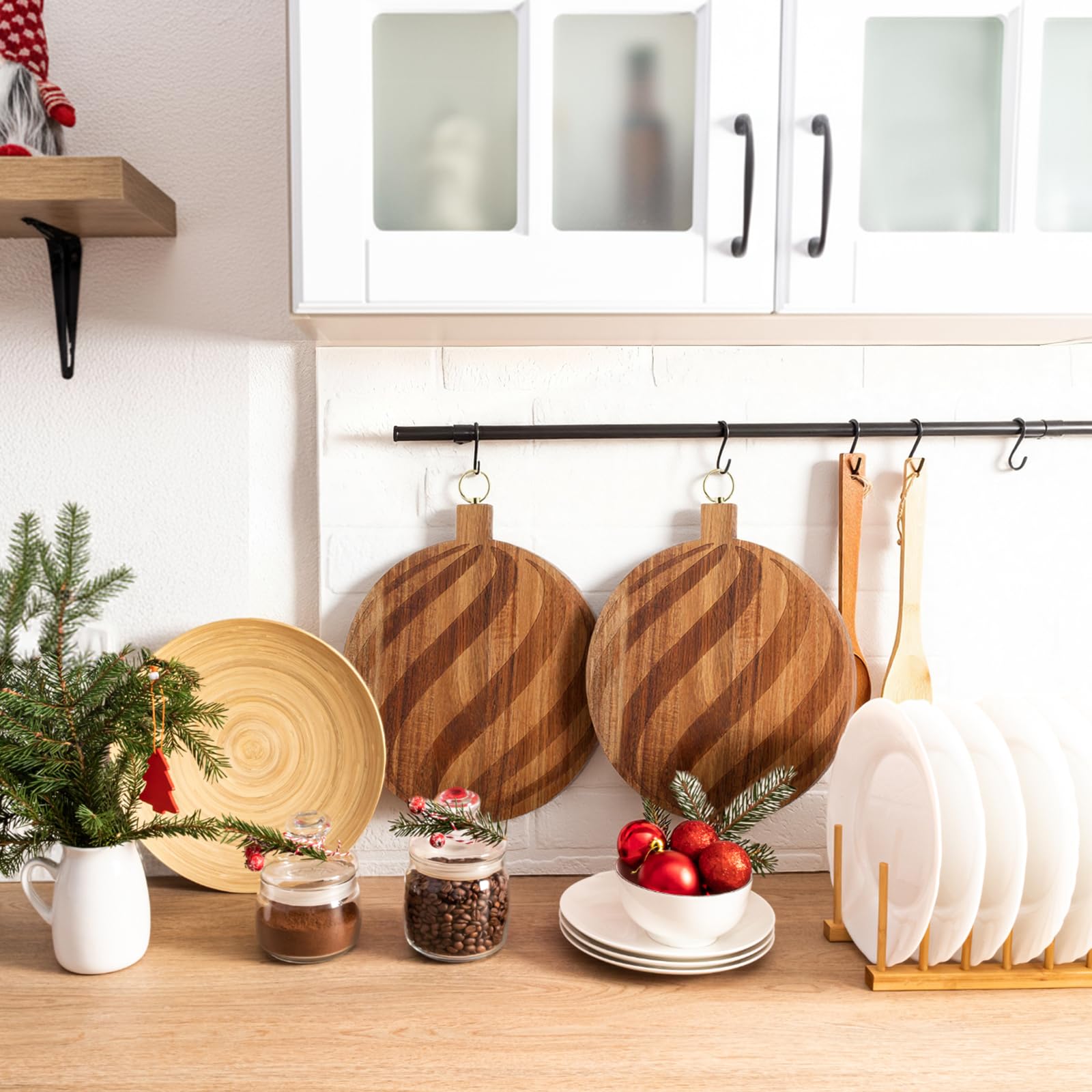 Fiwochic tabla navideña con diseño de bastón de caramelo para ambientar la mesa.