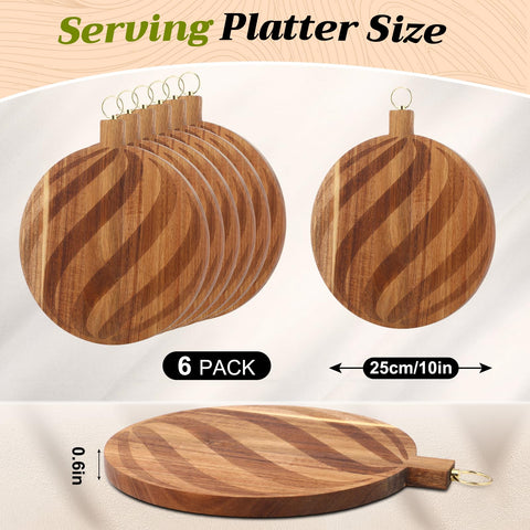 Fiwochic tabla redonda de acacia con anillo metálico para colgar y decorar la cocina.