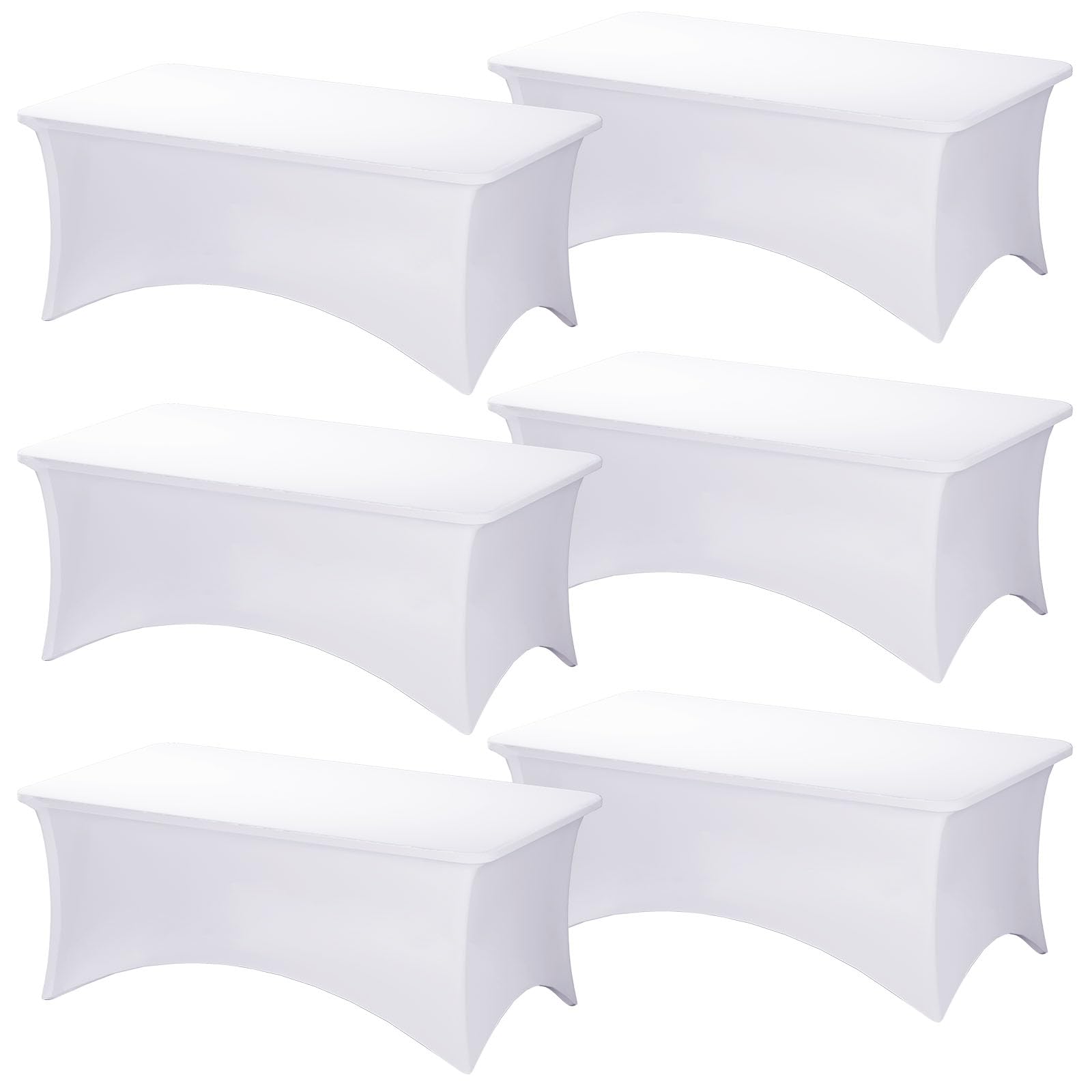 Funda de mesa Fixwal rectangular 6 pies, paquete de 6, para montaje rápido.