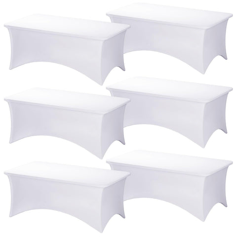 Funda de mesa Fixwal rectangular 6 pies, paquete de 6, para montaje rápido.