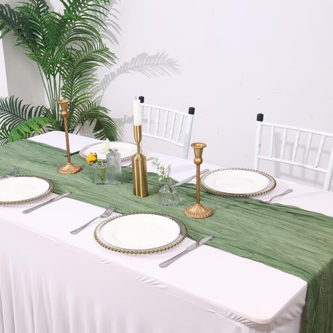 Fixwal Camino de mesa gasa salvia ideal para bodas y celebraciones
