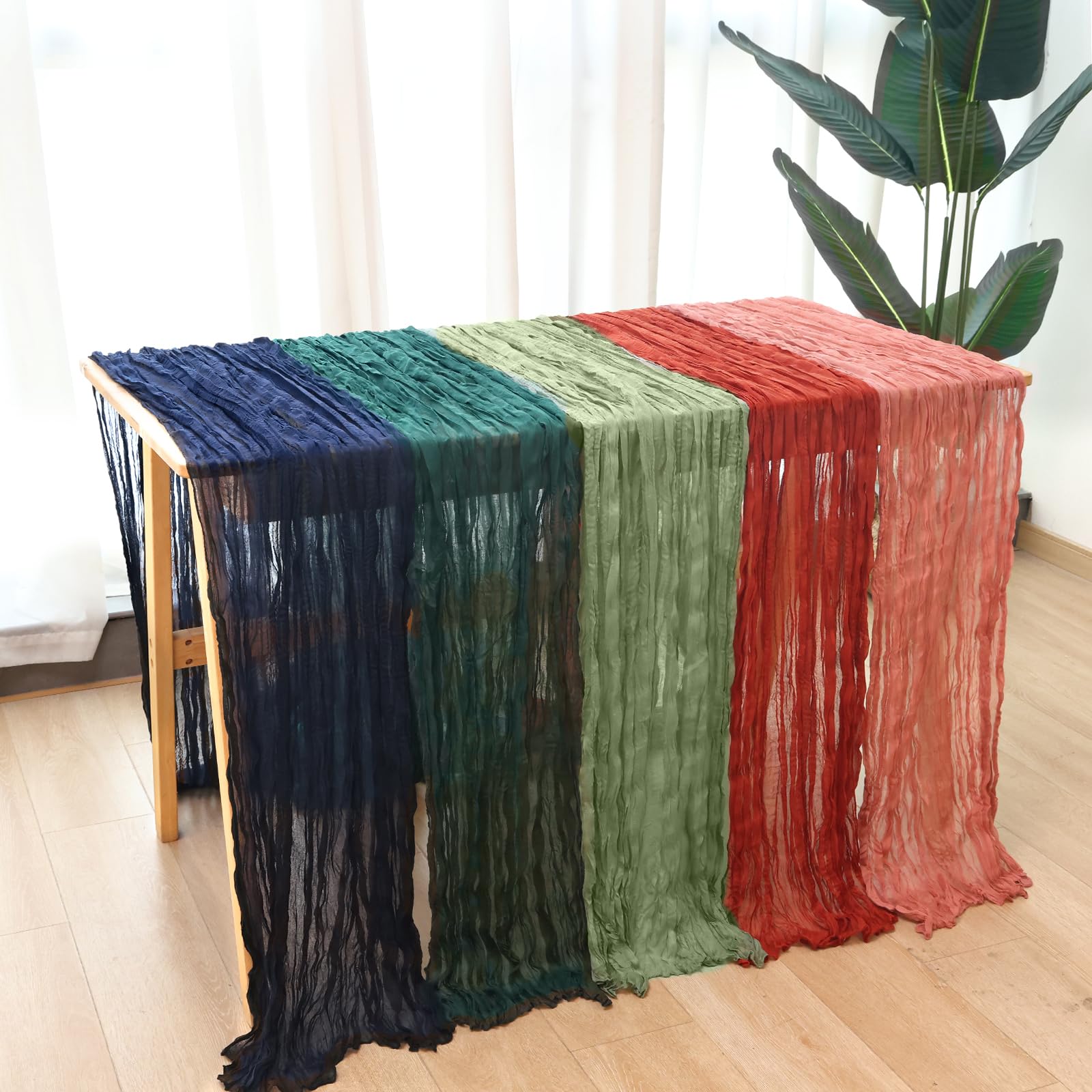 Fixwal Camino de mesa gasa salvia perfecto para cenas festivas
