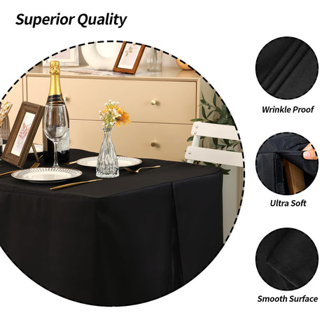 Fixwal cubiertas de mesa ajustadas para banquetes negro protegen manchas.